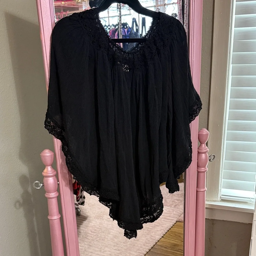 Denim & Supply Ralph Lauren Black Lace Blouse - Picture 1 of 6